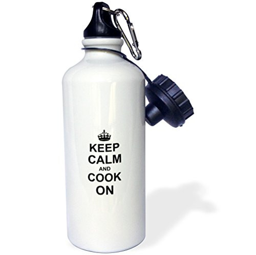 3dRose wb_157701_1 "Keep Calm and Cook on-carry on cooking-gifts for chefs-black fun funny humor humorous" Sports Water Bottle, 21 oz, White 3dRose wb_157701_1 "Keep Calm and Cook on-carry on cooking-gifts for chefs-black fun funny humor humorous" Sports Water Bottle, 21 oz, White