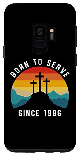 Galaxy S9 Christian 35th Birthday Gift 35 Year Old Born To Serve 1986 Case