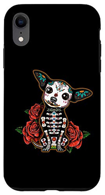 iPhone XR Chihuahua dia de los muertos day of the dead Dog sugar skull Case