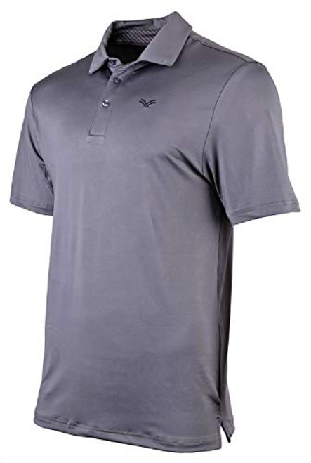 Urban Fox Men's Golf Shirts for Men | Short Sleeve Performance Polo Shirts for Men | Heather Dry Fit | Moisture Wicking | Charcoal Gray Medium