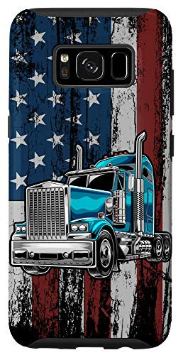 Galaxy S8 Patriotic Trucker Big Rig American Flag Truck Driver Gift Case