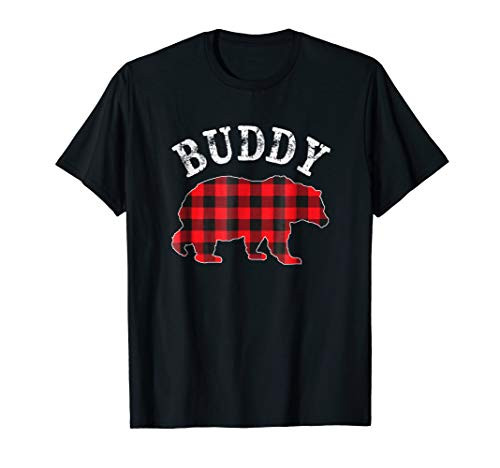 Red Plaid Buddy Bear Buffalo Matching Family Pajama T-Shirt Red Plaid Buddy Bear Buffalo Matching Family Pajama T-Shirt