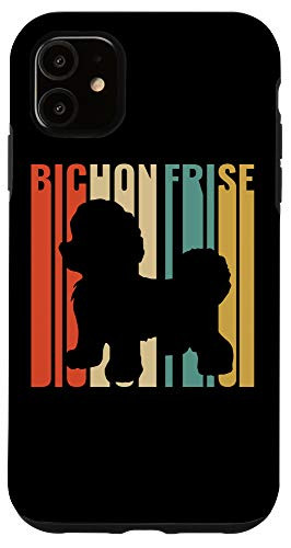 iPhone 11 Bichon Frise Retro 1970s Dog Silhouette Bichon Frise Case