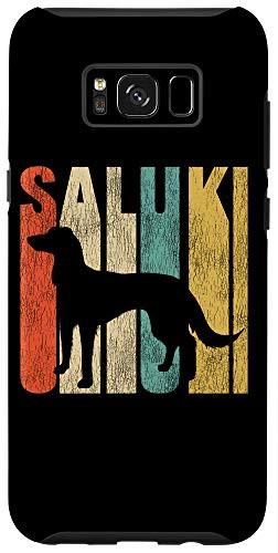 Galaxy S8 plus  Saluki Retro 1970s Dog Silhouette Cracked Distressed Case