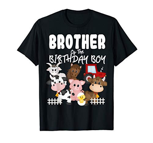 Farm Animals Barnyard Farm House Brother Of The Birthday Boy T-Shirt