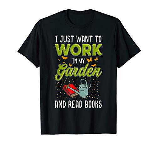 Mothers Day Gardening Gift Garden and Book Lover T-Shirt