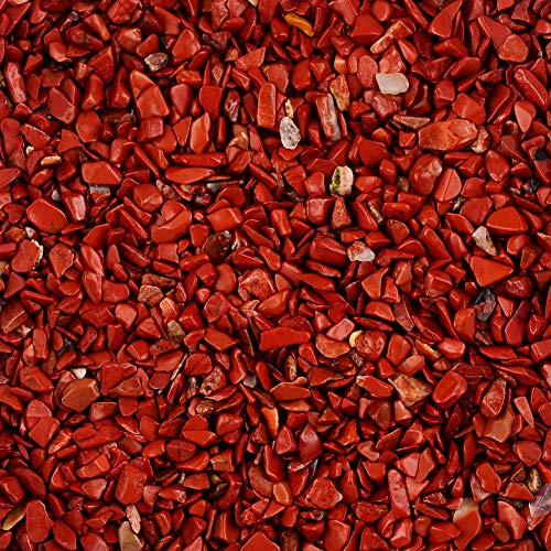 Natural Quartz Crystal Stones Tumbled Tiny Chips Red Jasper 3-5mm 1lb Mini Gemstones Healing Energy Reiki Stone Polished Gem for Home Decorative Fengshui Jewelry Making  3-5mm Red Jasper