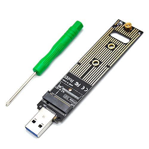 Padarsey M.2 NVME USB 3.1 Adapter M-Key to USB Card Reader USB 3.1 Gen 2 Bridge Chip with 10 Gbps High Performance Compatible with Samsung 950 960 970 Evo Pro or Other M.2 SSDs with PCI-E Type