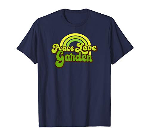 PEACE LOVE GARDEN - Rainbow Groovy Hippie T-Shirt