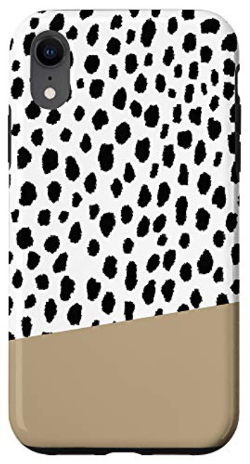 iPhone XR Dalmatian Polka Dot Spots with Tan Stripe Case
