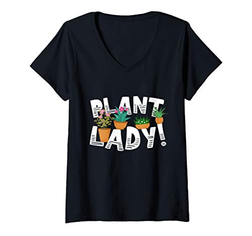 Womens Gardening Plant Lady Garden Plant Lover V-Neck T-Shirt Womens Gardening Plant Lady Garden Plant Lover V-Neck T-Shirt