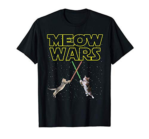 Meow Wars Cat Shirt Funny Gifts For Cats Lovers T-Shirts T-Shirt