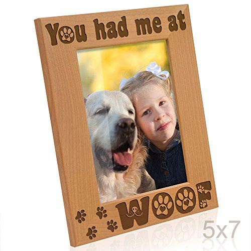 Kate Posh - You had me at Woof - Dog Paws Wood Picture Frame (5x7 Vertical)