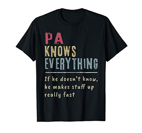 Mens Pa Know Everything - Grandpa Gift T-Shirt