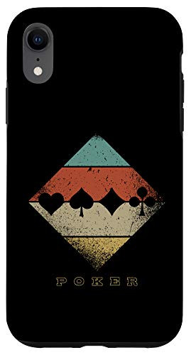iPhone XR Retro Playing Card Symbols 1960s 1970s Style Poker Case