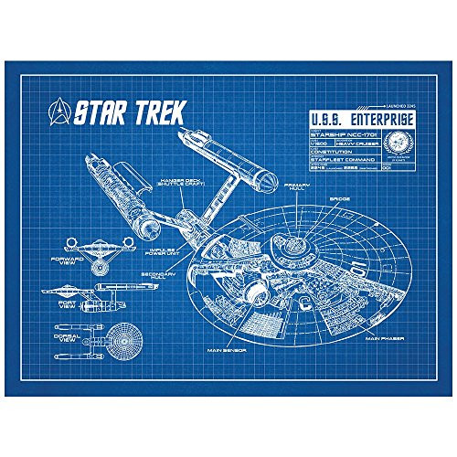 Inked and Screened SP_SYFI_EnterpriseInfo_BG_24_W Print, 18" x 24", Blue Grid/White Ink