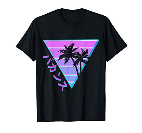 90s Retro Palm Tree Japanese Otaku Aesthetic Vaporwave Art T-Shirt