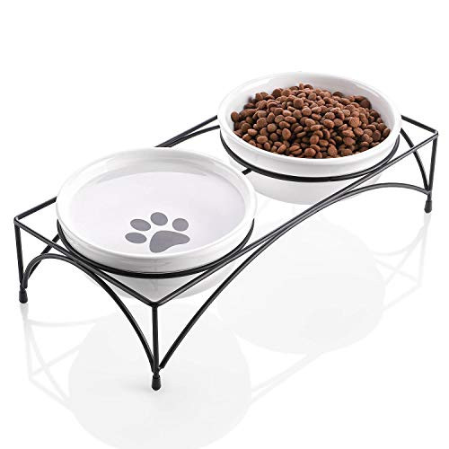 Y YHY Cat Food Bowls Elevated Cat Bowls with Stand Protect Cats Spine Raised Cat Bowls for Food and Water Ceramic Pet Feeding Bowls Whisker Fatigue 12 Ounces Dishwasher Safe Y YHY Cat Food Bowls Elevated Cat Bowls with Stand Protect Cats Spine Raised Cat Bowls for Food and Water Ceramic Pet Feeding Bowls Whisker Fatigue 12 Ounces Dishwasher Safe