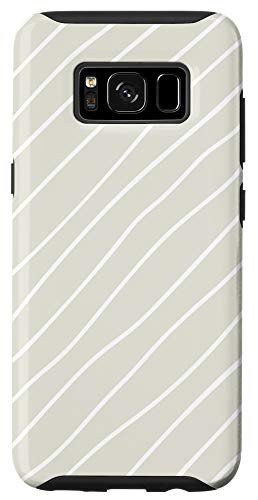 Galaxy S8 Cute Grey Elegant White Lines Pattern Kawaii Geometric Gift Case
