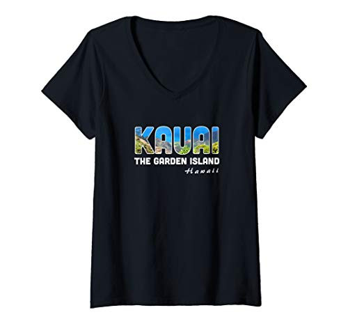 Womens Kauai Garden Island Hawaii Tourist Vacation Hawaiian Tee V-Neck T-Shirt Womens Kauai Garden Island Hawaii Tourist Vacation Hawaiian Tee V-Neck T-Shirt