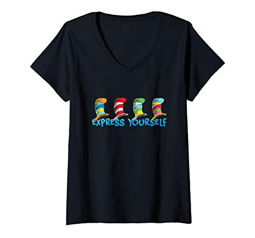 Womens Dr. Seuss Express Yourself V-Neck T-Shirt