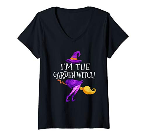 Womens Im The Garden Witch Matching Group Halloween V-Neck T-Shirt