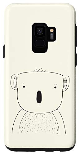 Galaxy S9 Fun Whimsical Quirky Minimalist Koala Bear Line Art Drawing Case