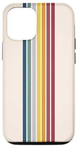 iPhone 12 12 Pro Vertical Colorful Retro Stripes 70s Style Design Case