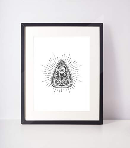 Ouija Planchette Art Ouija Board Print Ouija Wall Art Witchy Art Spirit Board Print Planchette Macabre Art