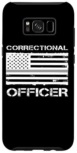 Galaxy S8 plus  Correctional Officer Thin Silver Line US American Flag Penal Case