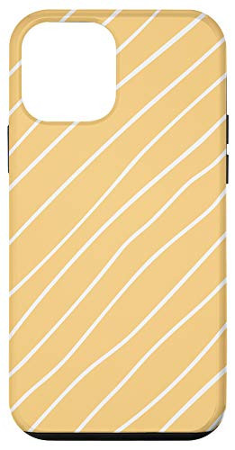 iPhone 12 mini Cute Yellow Elegant White Lines Pattern Kawaii Geometric Case
