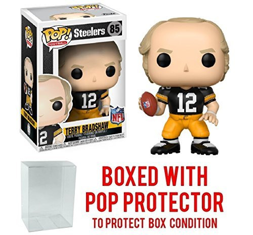 NFL Legends Terry Bradshaw Steelers Home Pop! Vinyl Figure and (Bundled with Pop BOX PROTECTOR CASE)