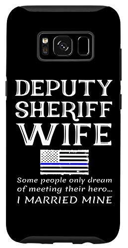 Galaxy S8 Proud Deputy Sheriff Wife Thin Blue Line USA American Flag Case