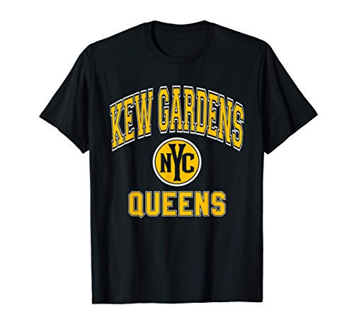 Kew Gardens Queens NYC Varsity Style Amber Print T-Shirt