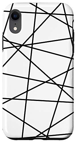 iPhone XR Geometric Lines  black white  Case