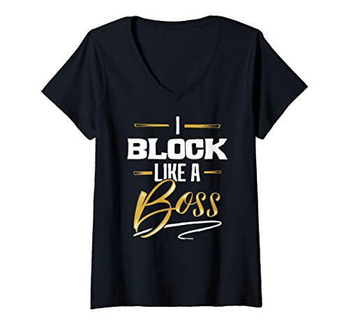 Womens BLOCK Like A Boss Tshirt Floss Like A Boss V-Neck T-Shirt