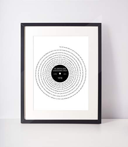 Grateful Dead inch Shakedown Street inch  Lyric Record Album Print Grateful Dead Print Jerry Garcia Lyrics Wall Art