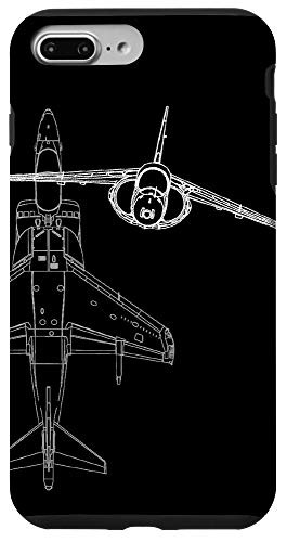 iPhone 7 Plus 8 Plus AV-8B Harrier II Jumpjet Military Airplane Line Art Design Case