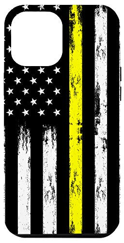 iPhone 12 Pro Max Patriotic Thin Yellow Line Dispatcher Gifts US American Flag Case