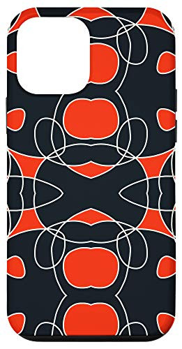 iPhone 12 mini Colorful Abstract Black Red Line Art Design Case