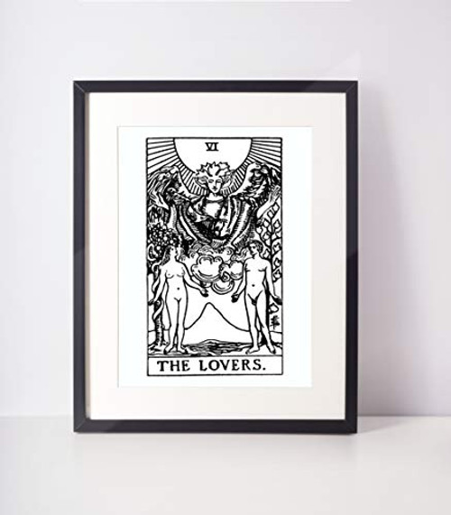 The Lovers Tarot Print Tarot Card Art Major Arcana Tarot Wall Hanging Rider Waite Tarot