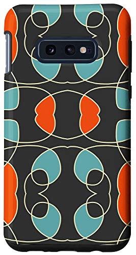 Galaxy S10e Colorful Abstract Black Orange Grey Line Art Design Case