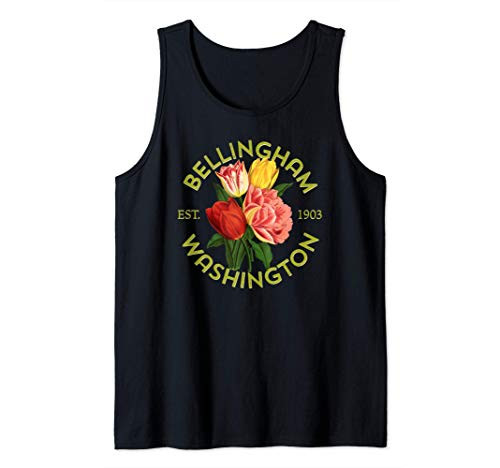 Bellingham Washington Vintage Floral Tulip Garden Flower Tank Top