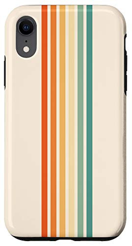 iPhone XR Abstract Vertical Colorful Retro Stripes 70s Style Design Case