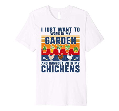 Chickens Owner Gardening Lover Farmer Flowers Chicken Garden Premium T-Shirt