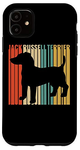 iPhone 11 Jack Russell Terrier Retro 1970s Dog Silhouette Case