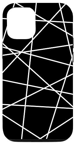 iPhone 12 12 Pro Geometric Lines  white black  Case
