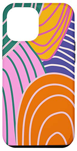 iPhone 12 Pro Max Colorful Abstract Rainbow Lines Art   Whimsical Aesthetic Case