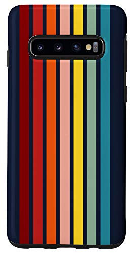 Galaxy S10 Colorful Rainbow Color Vertical Lines Retro Stripes Case