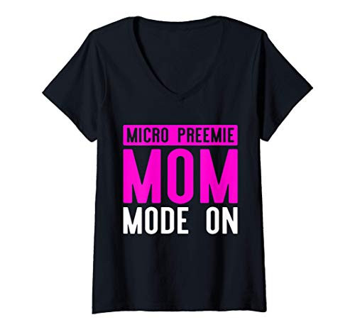 Womens Micro Preemie NICU Mom On Premature Birth V-Neck T-Shirt